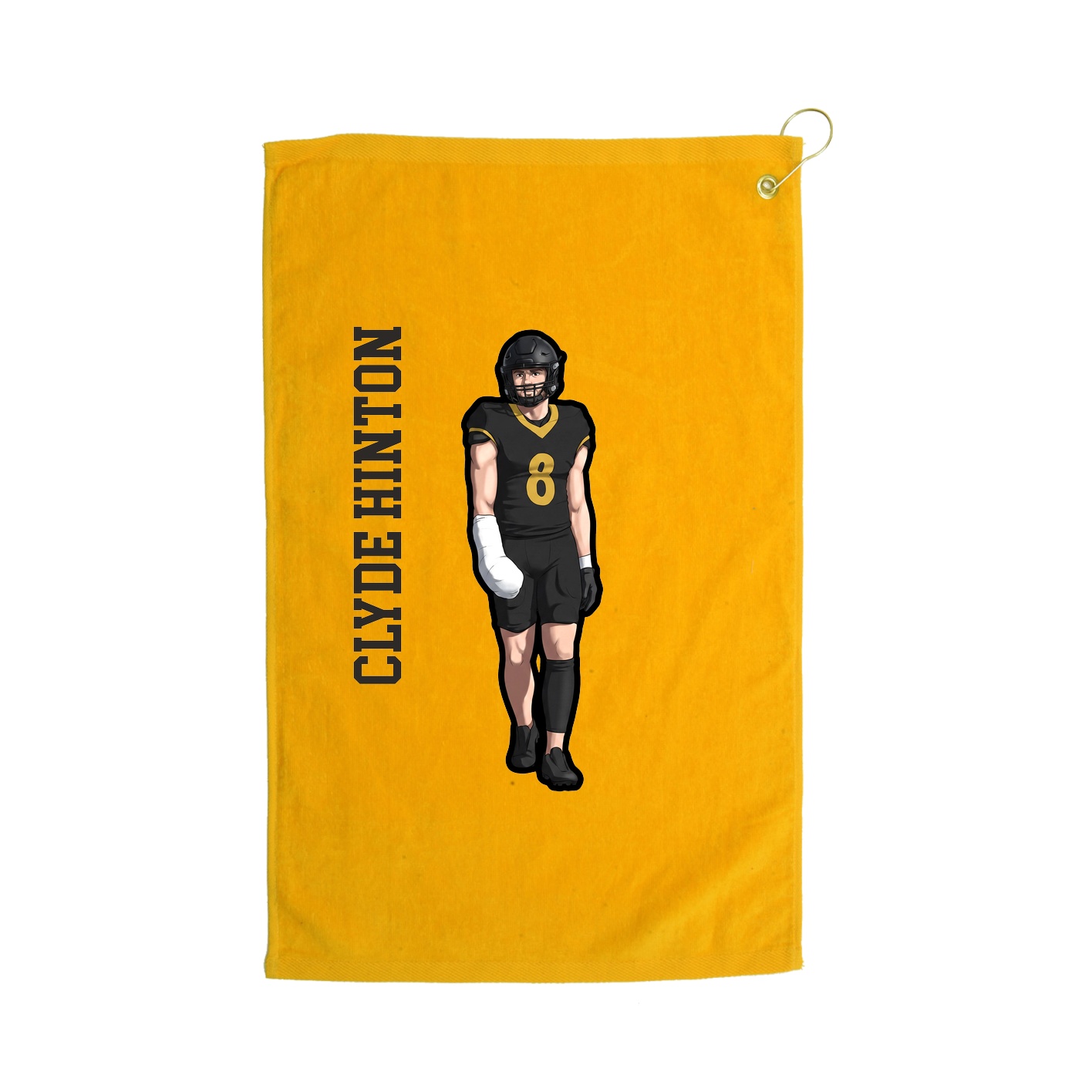 Golf Towel — Name Vertical in Gold
