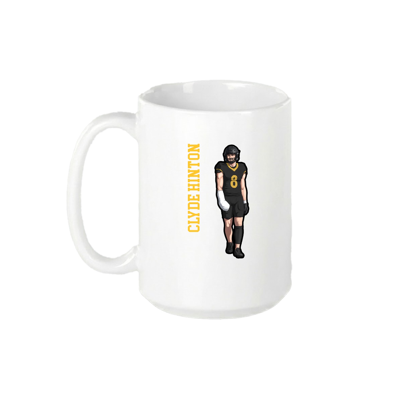 15oz Coffee Mug — Name Vertical in White
