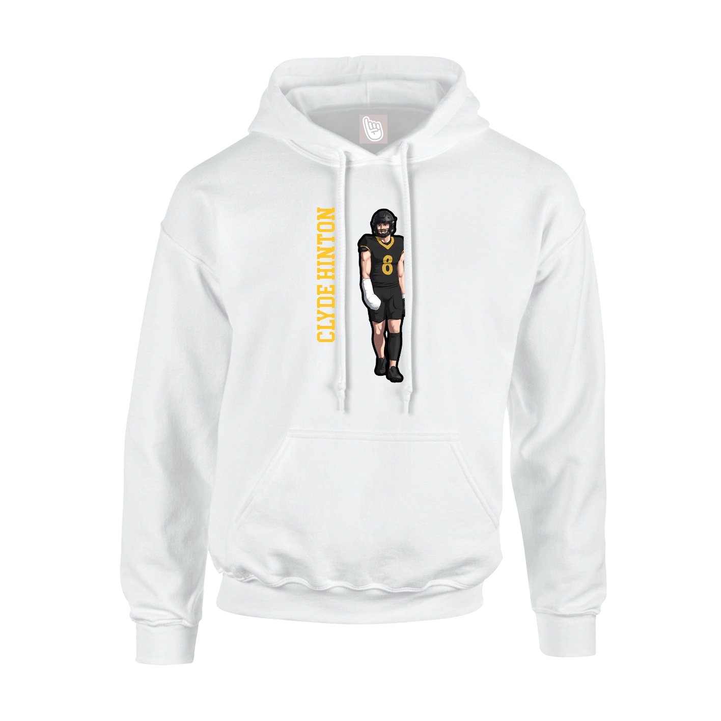 Youth Hoodie — Name Vertical in White