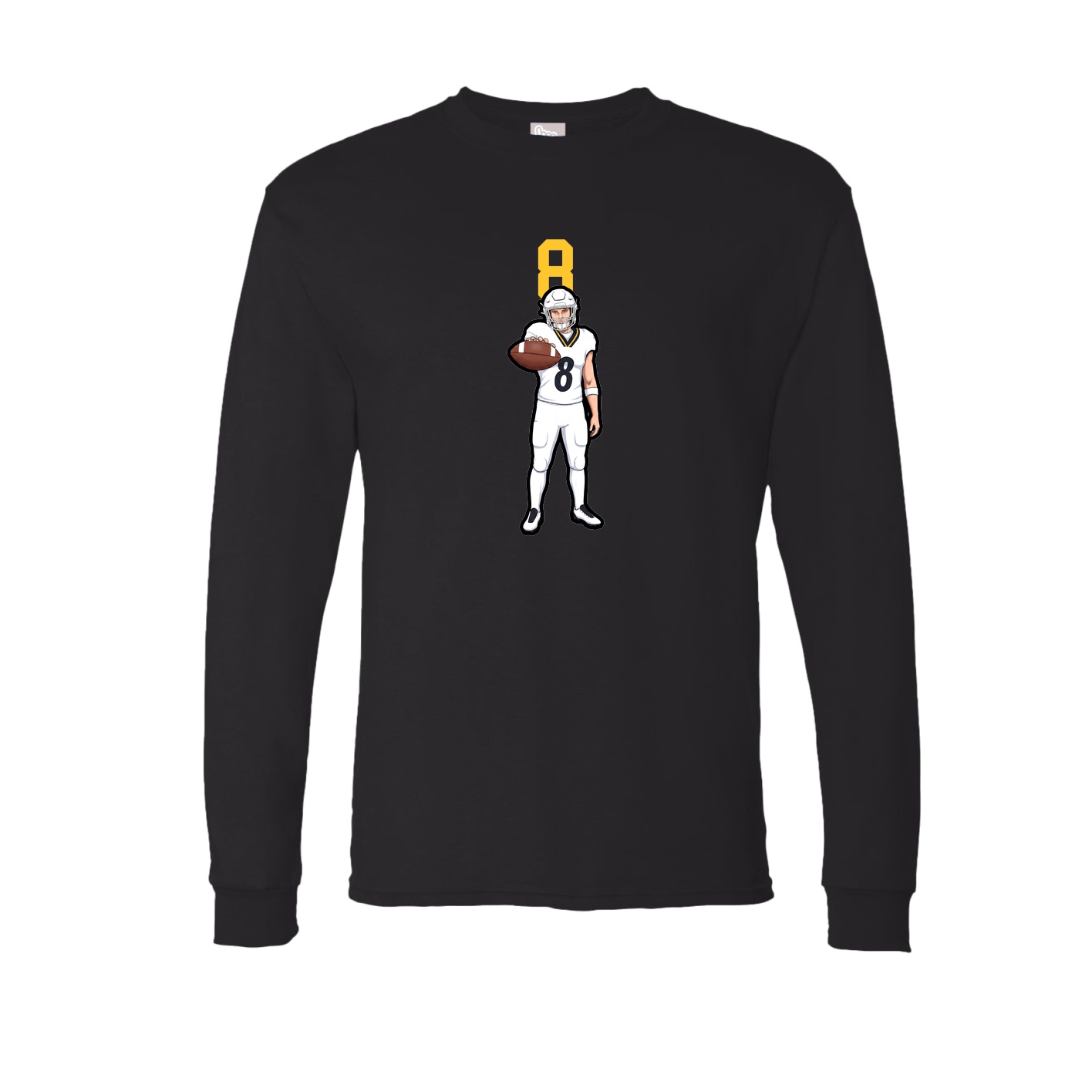 Long Sleeve Tee — Number Top in Black