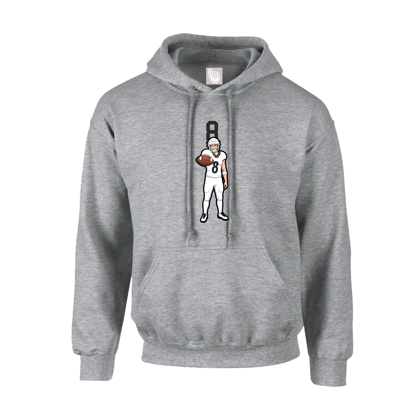 Youth Hoodie — Number Top in Grey