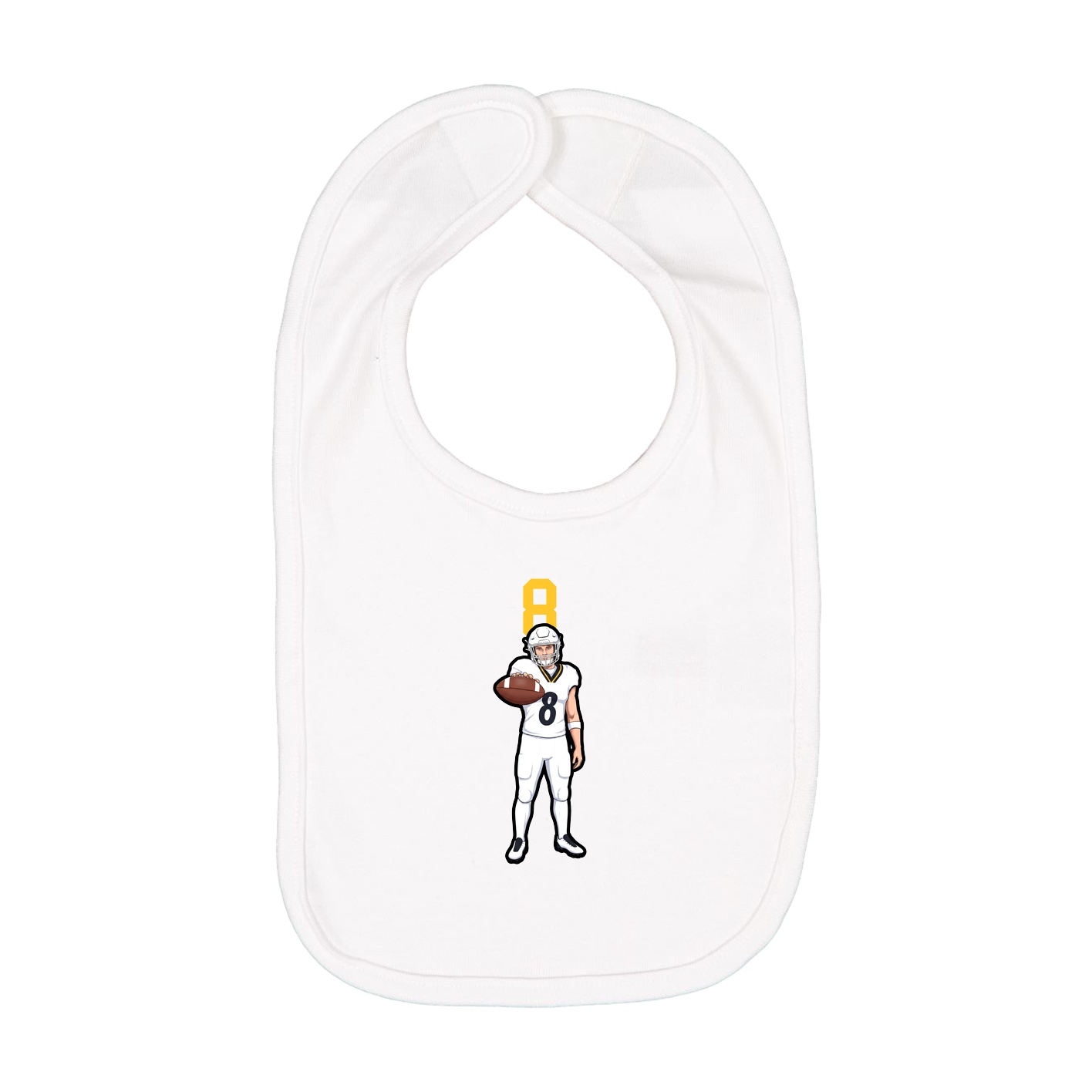 Infant Bib — Number Top in White