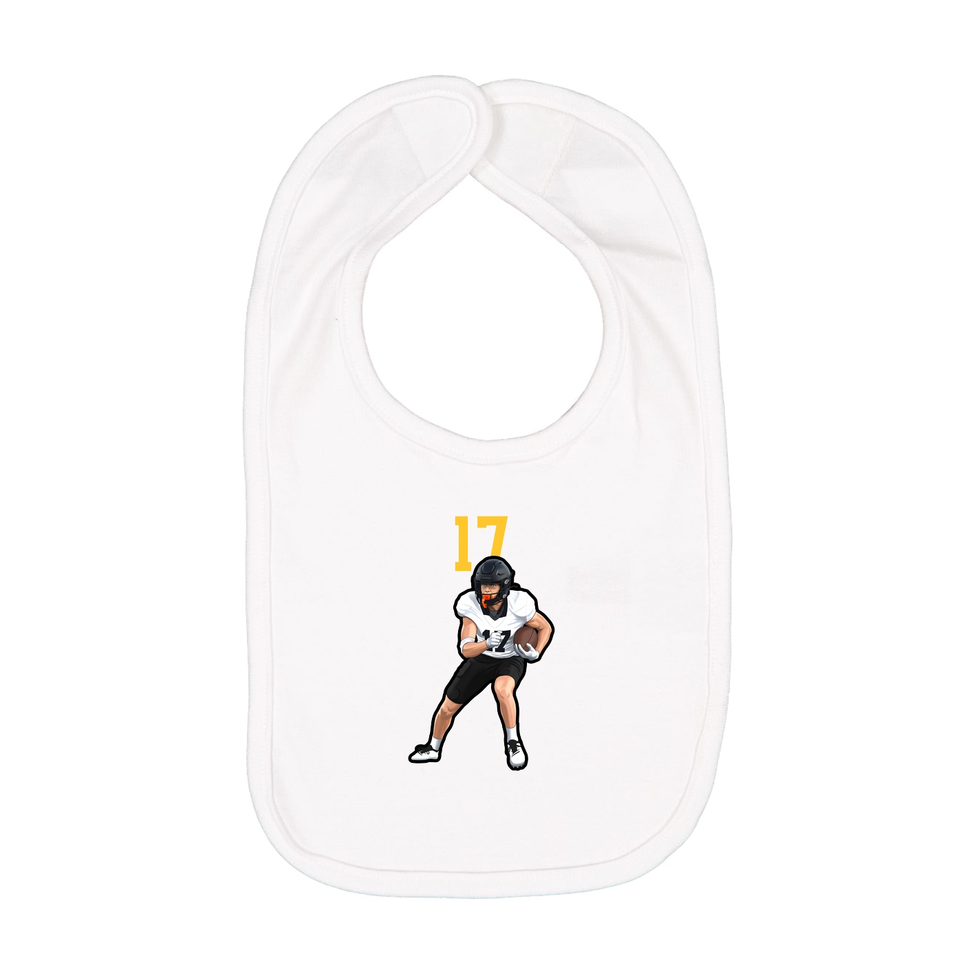 Infant Bib — Number Top in White
