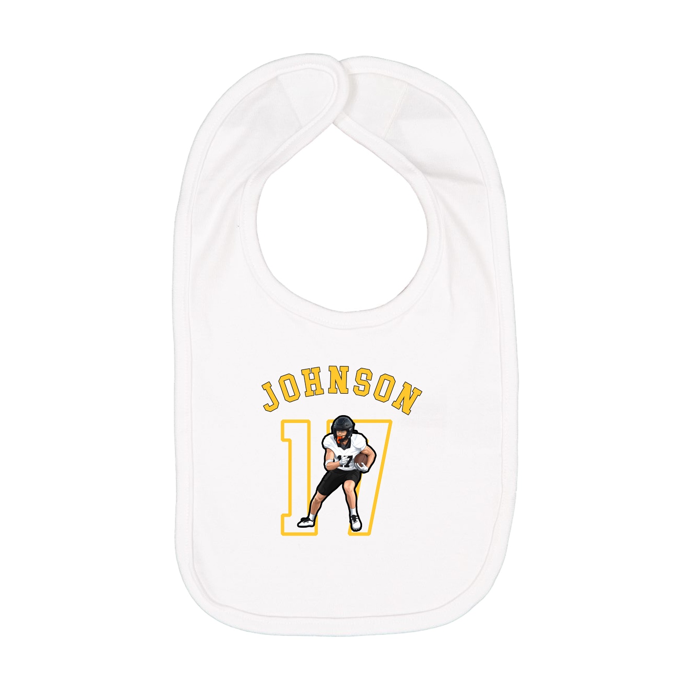Infant Bib — Shirsey Arch in White
