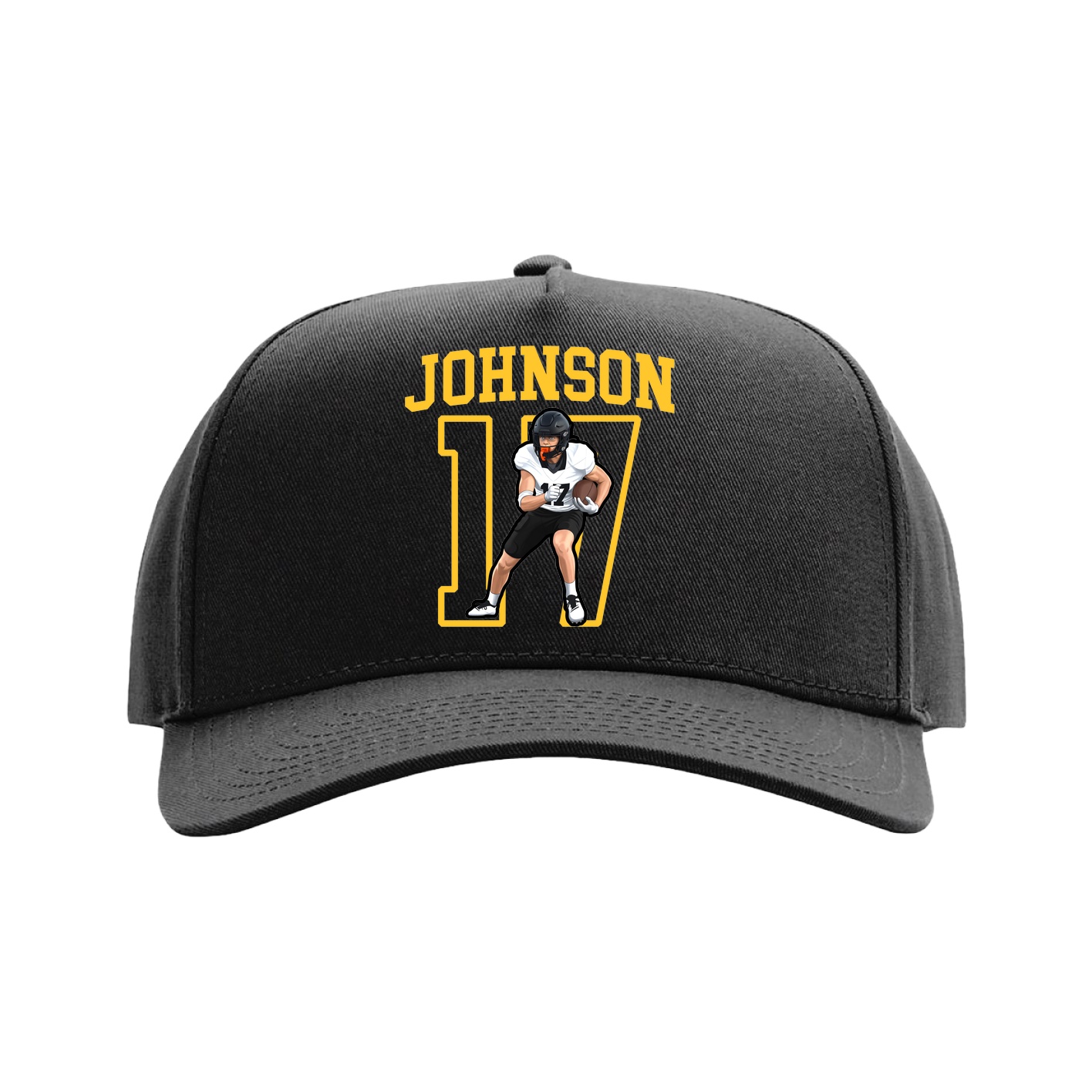 Full Fabric Five-Panel Champ Cap — Shirsey in Black