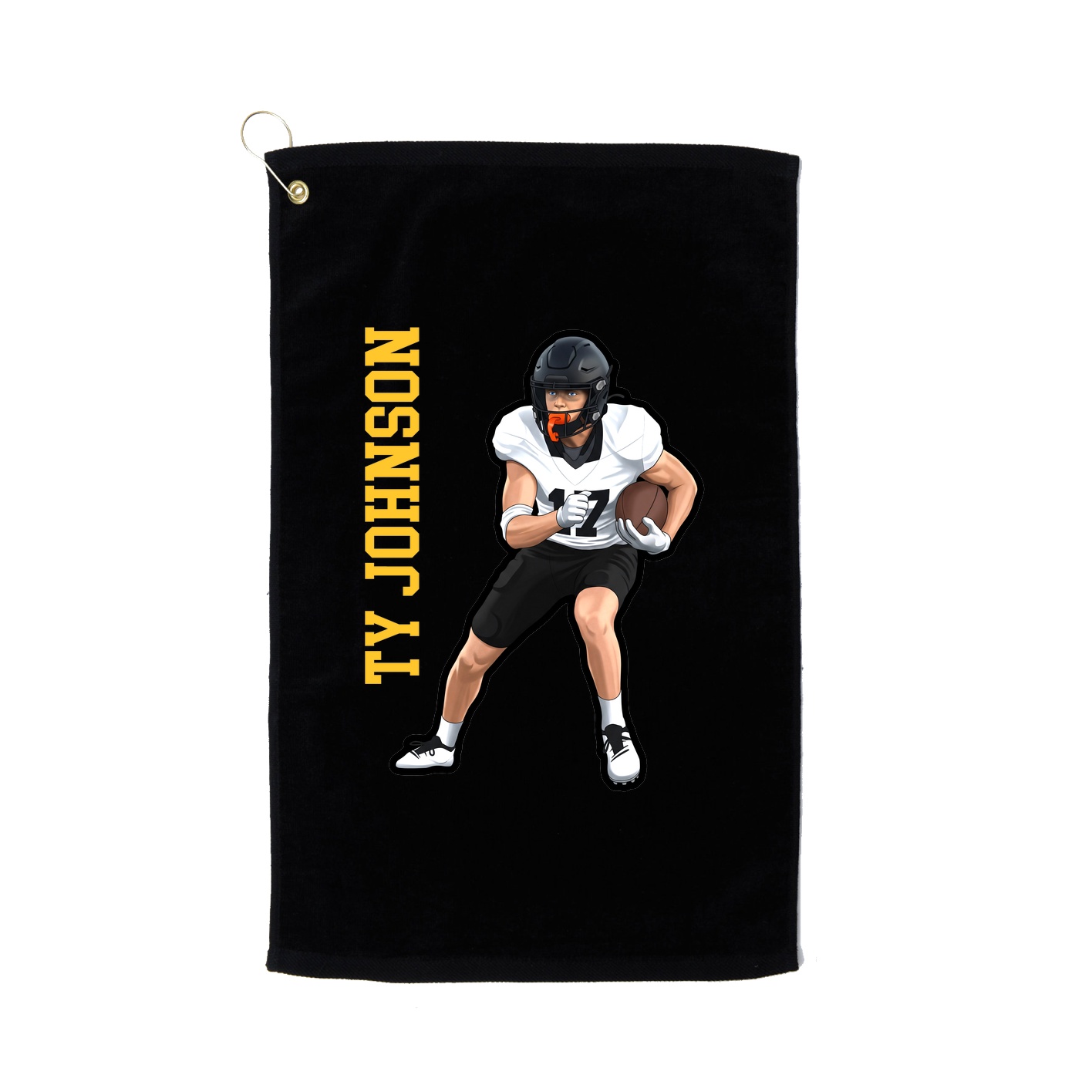 Golf Towel — Name Vertical in Black