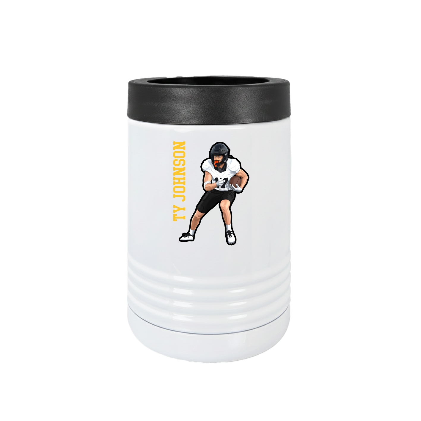 Beverage Holder — Name Vertical in White