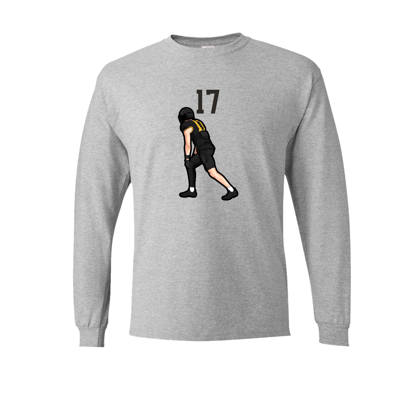 Long Sleeve Tee — Number Top in Grey