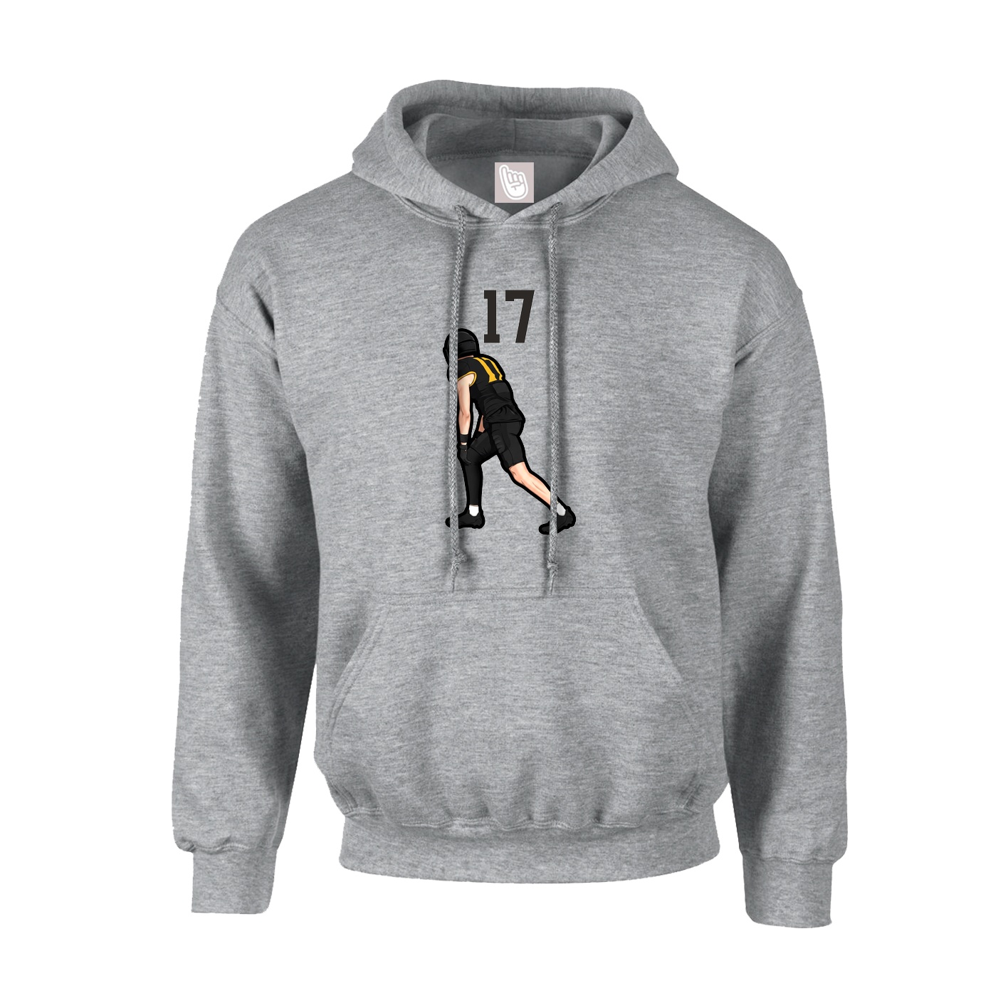 Hoodie — Number Top in Grey