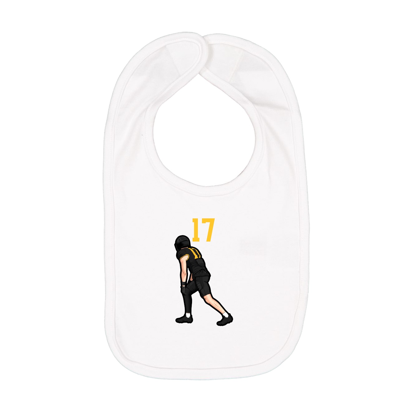 Infant Bib — Number Top in White