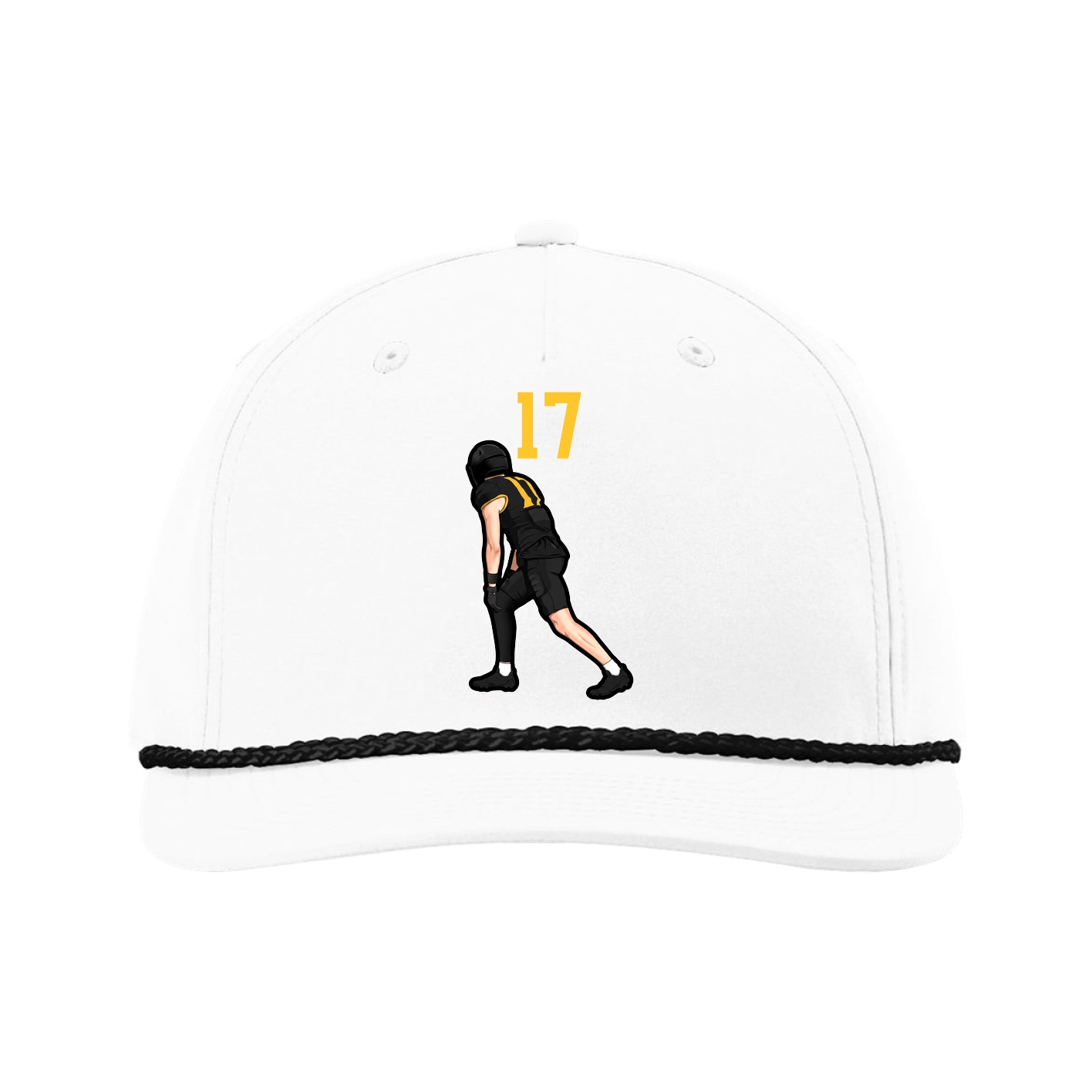 Five-Panel Classic Rope Cap — Number Top in White