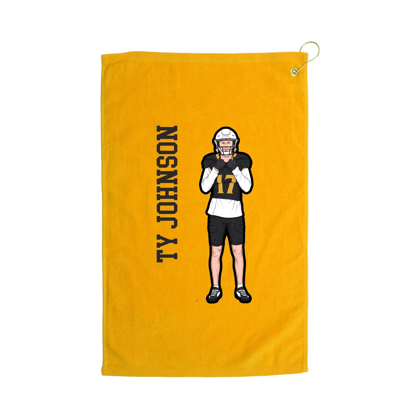 Golf Towel — Name Vertical in Gold