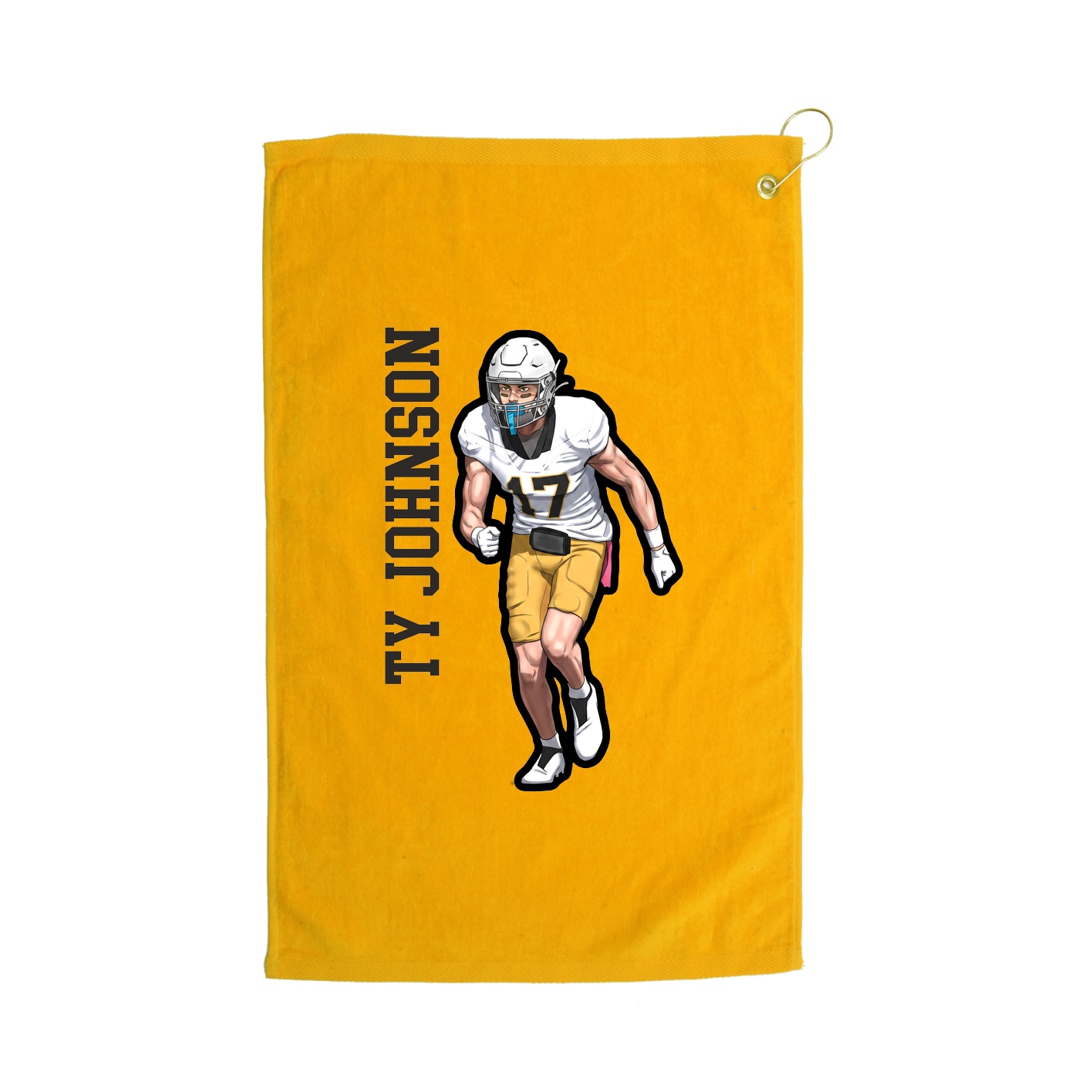 Golf Towel — Name Vertical in Gold