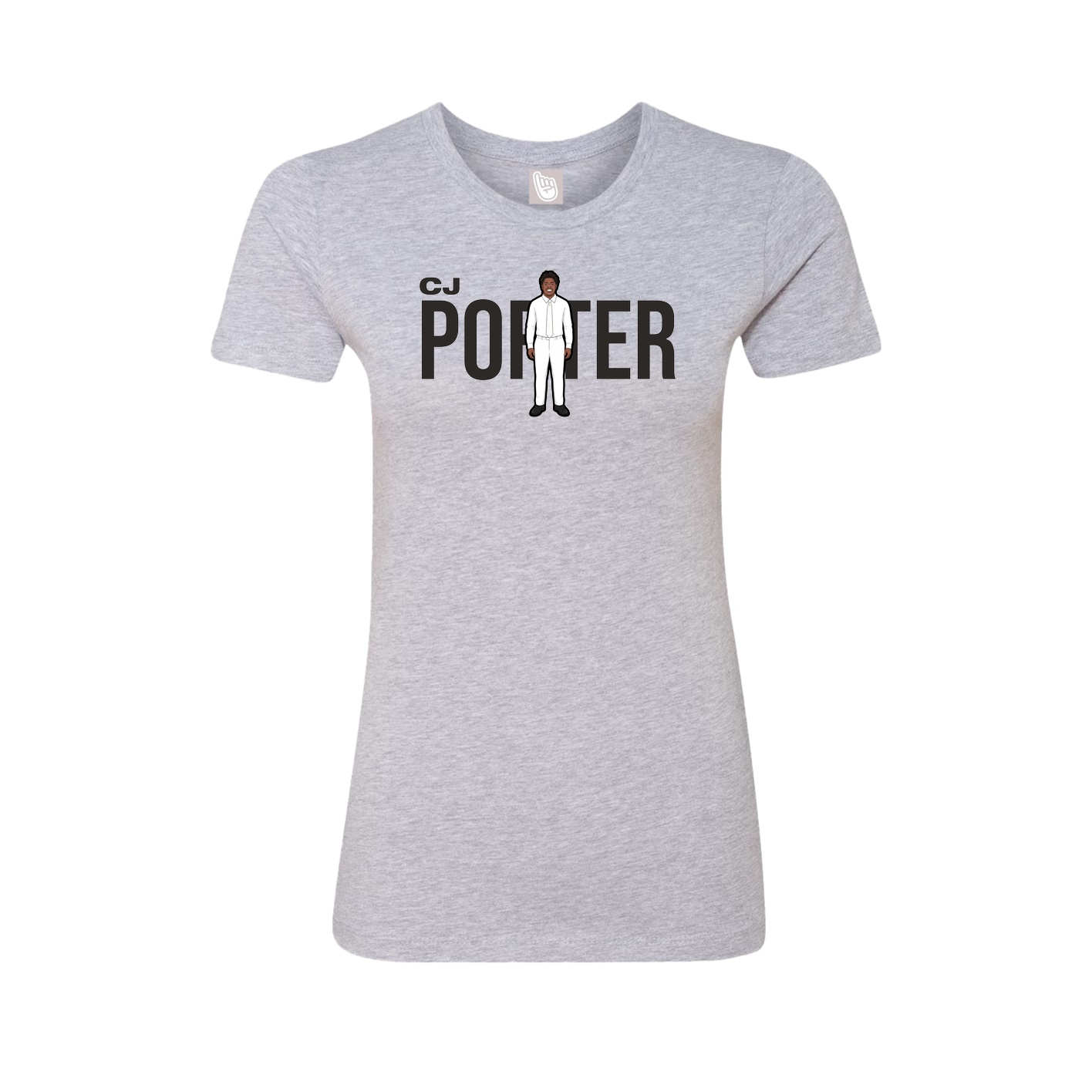 Fitted Women's Tee — Player Name in Grey