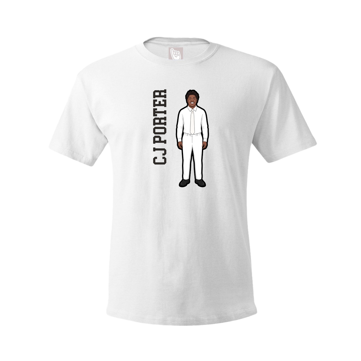 Tee — Name Vertical in White