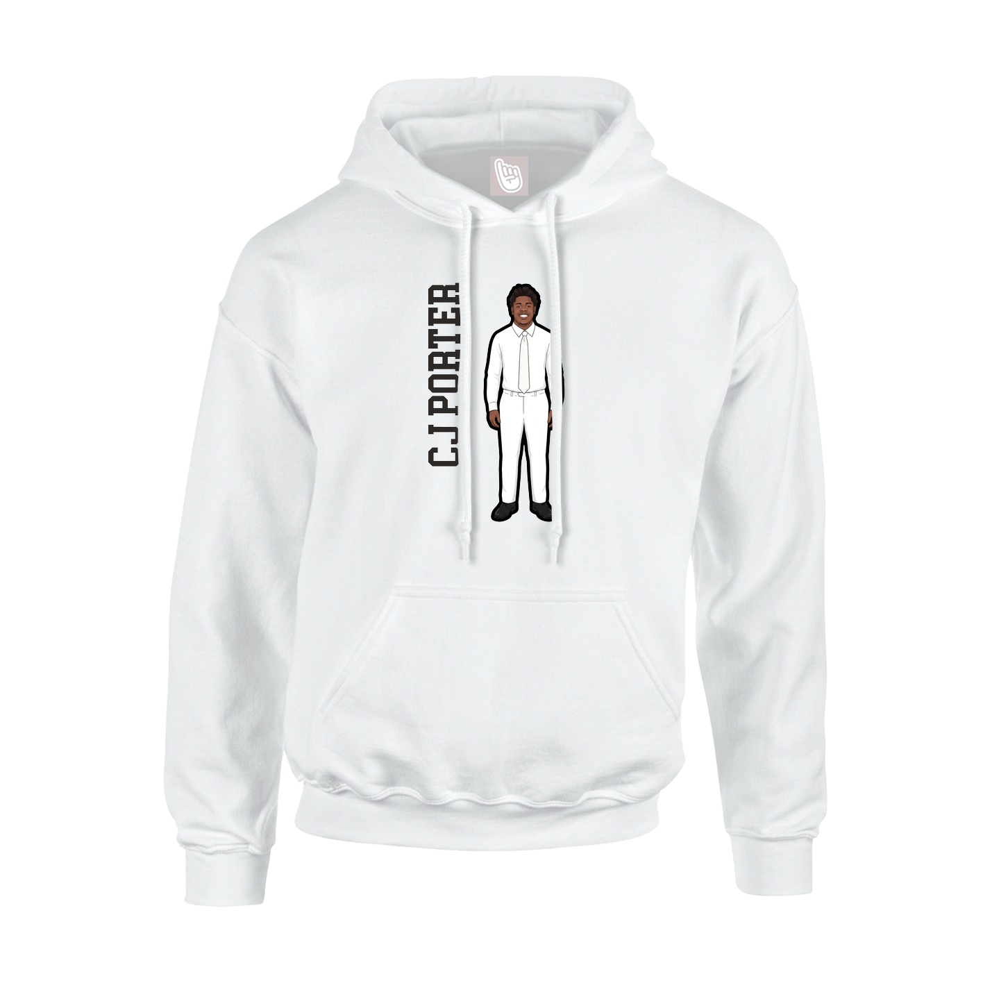 Hoodie — Name Vertical in White