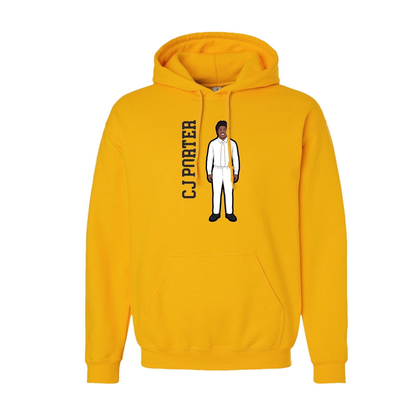 Youth Hoodie — Name Vertical in Gold