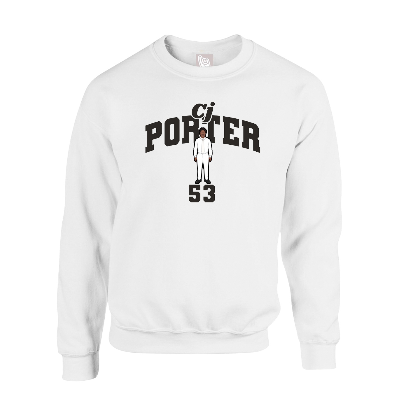Fleece Crew — Signature Arch in White