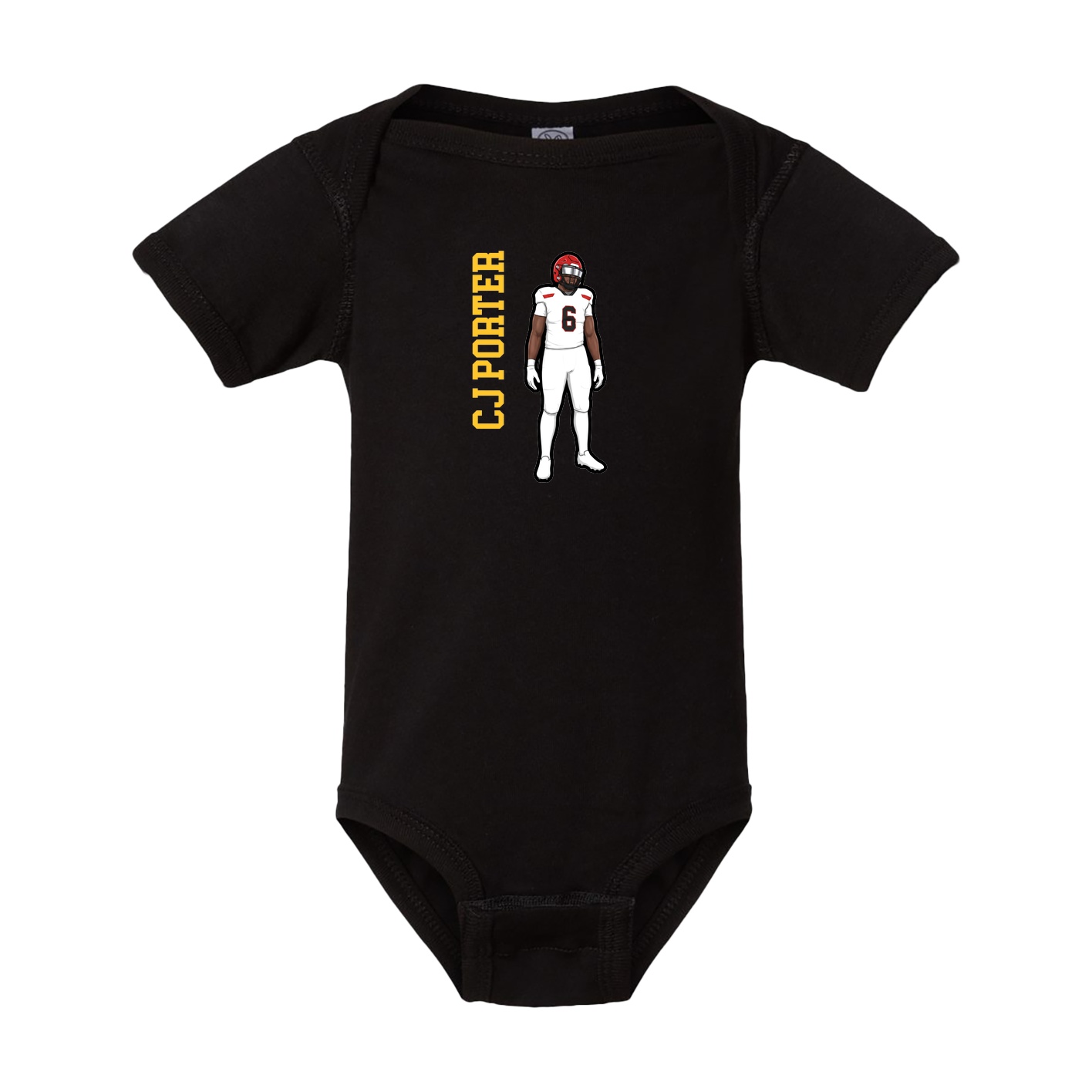 Baby Onesie — Name Vertical in Black