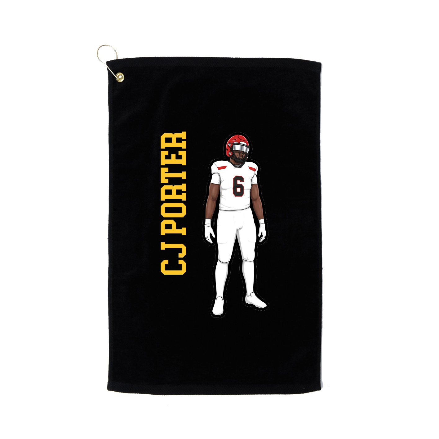 Golf Towel — Name Vertical in Black