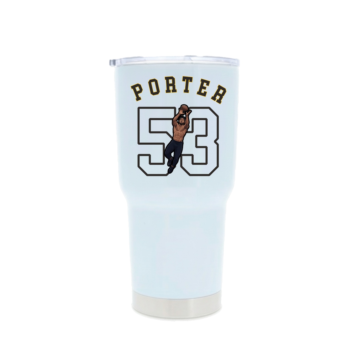 30oz Stainless Steel Tumbler — Shirsey Arch in White