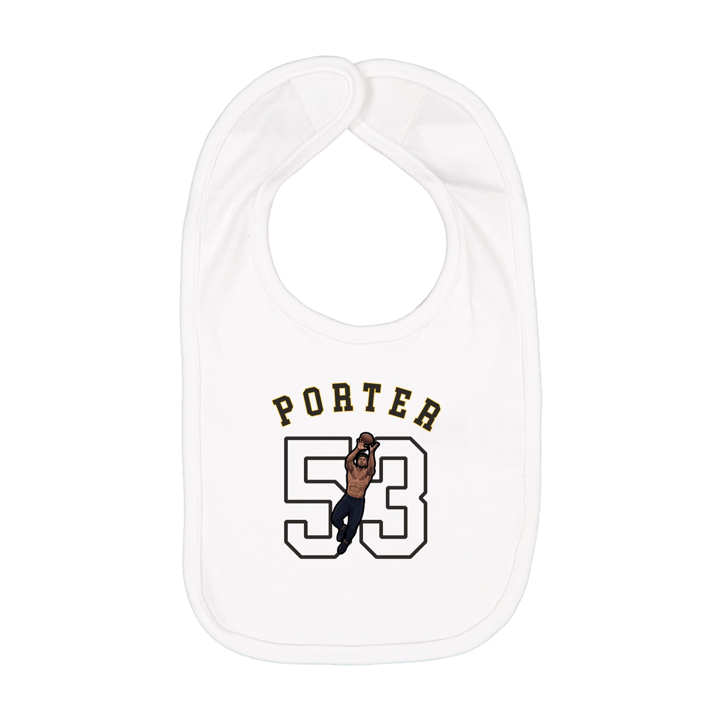 Infant Bib — Shirsey Arch in White