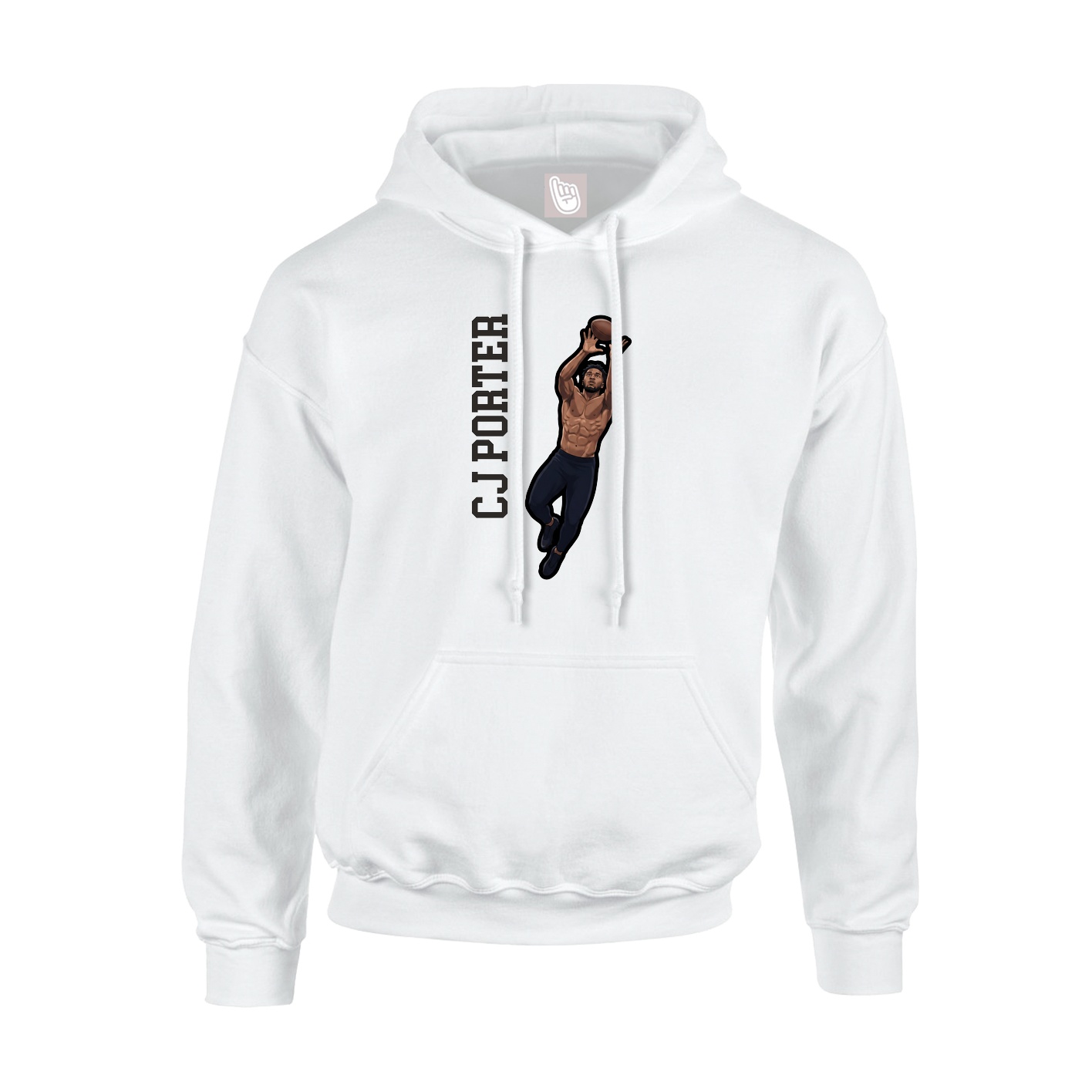 Hoodie — Name Vertical in White