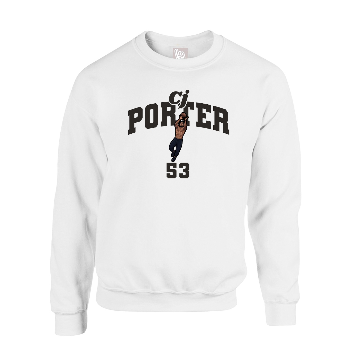 Fleece Crew — Signature Arch in White