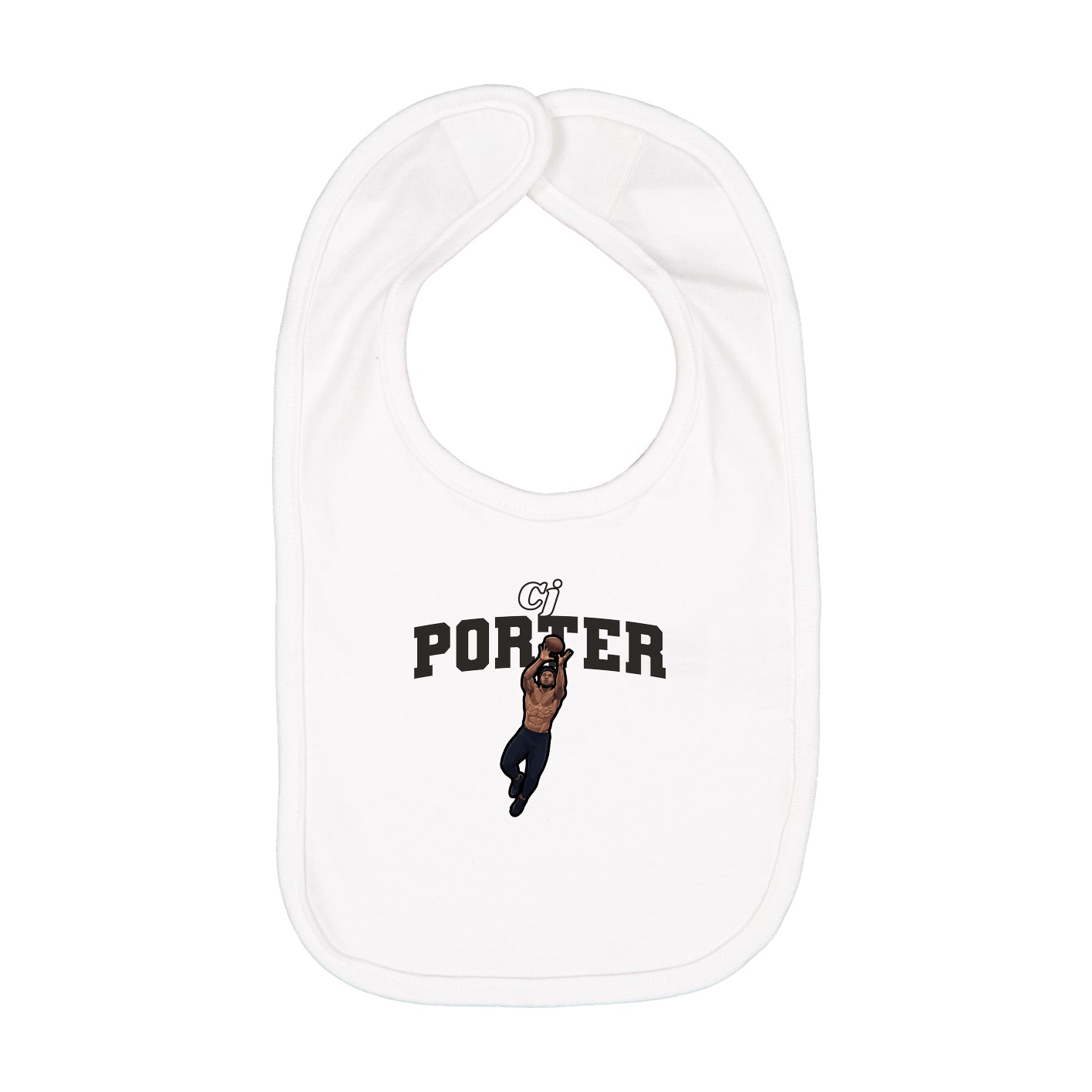 Infant Bib — Name Arch in White