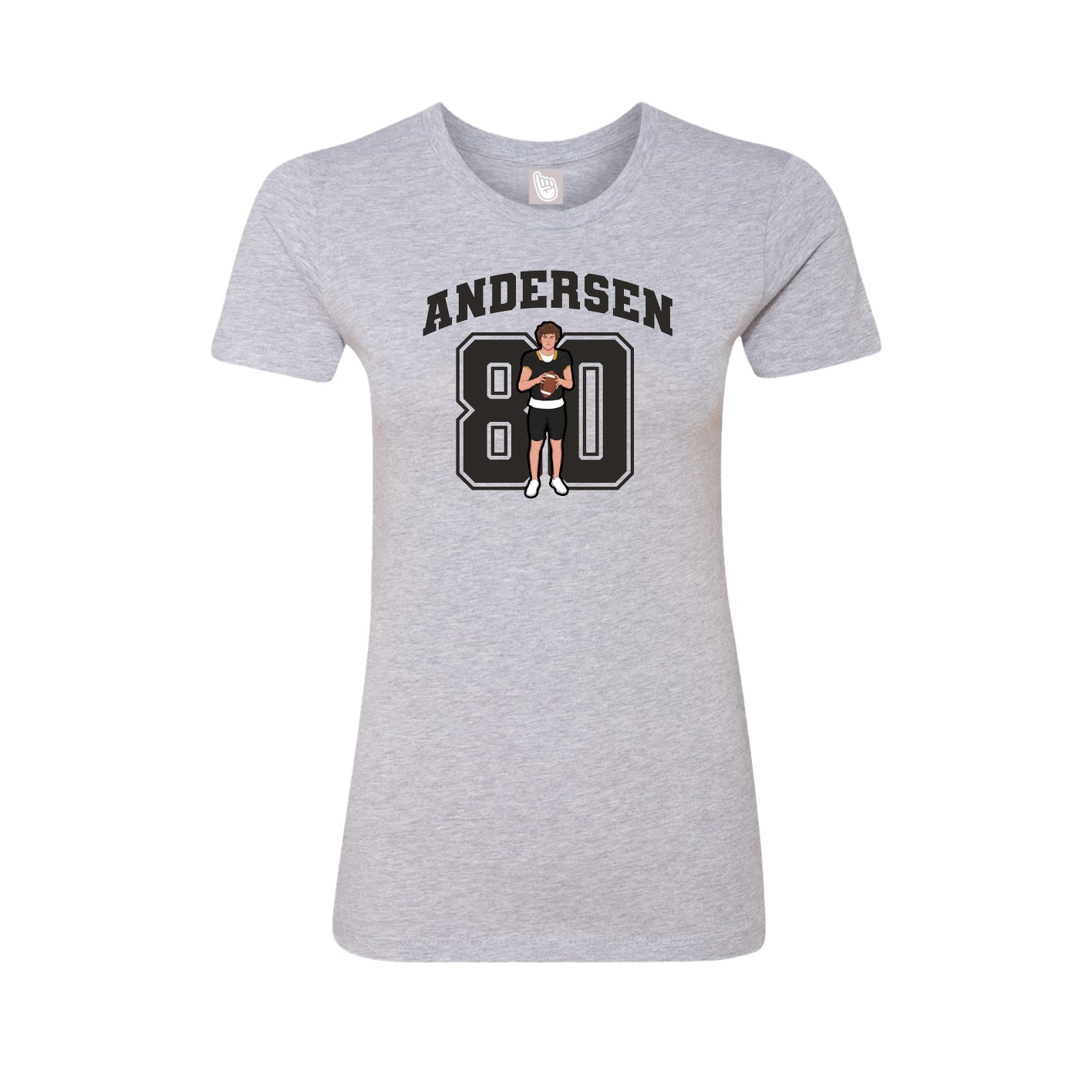 Fitted Women's Tee — Number in Grey
