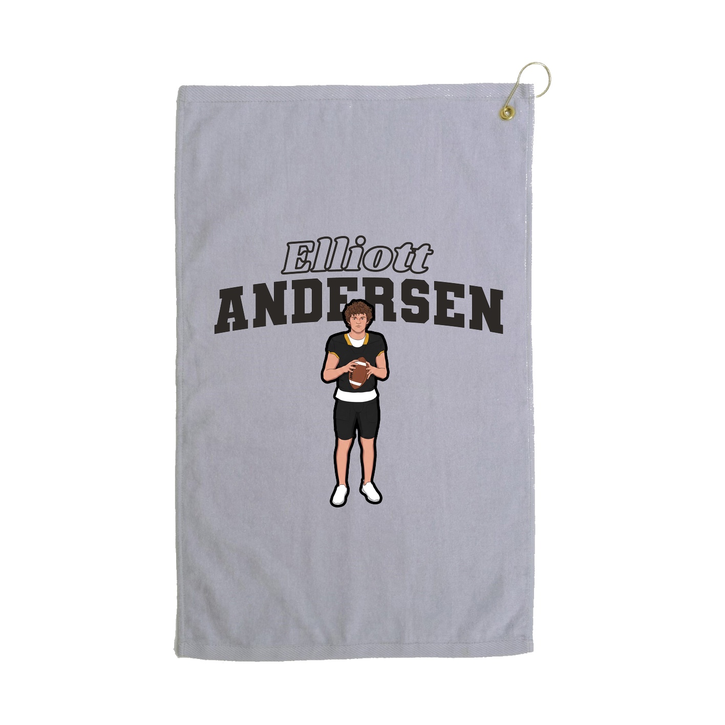 Golf Towel — Name Arch in Grey