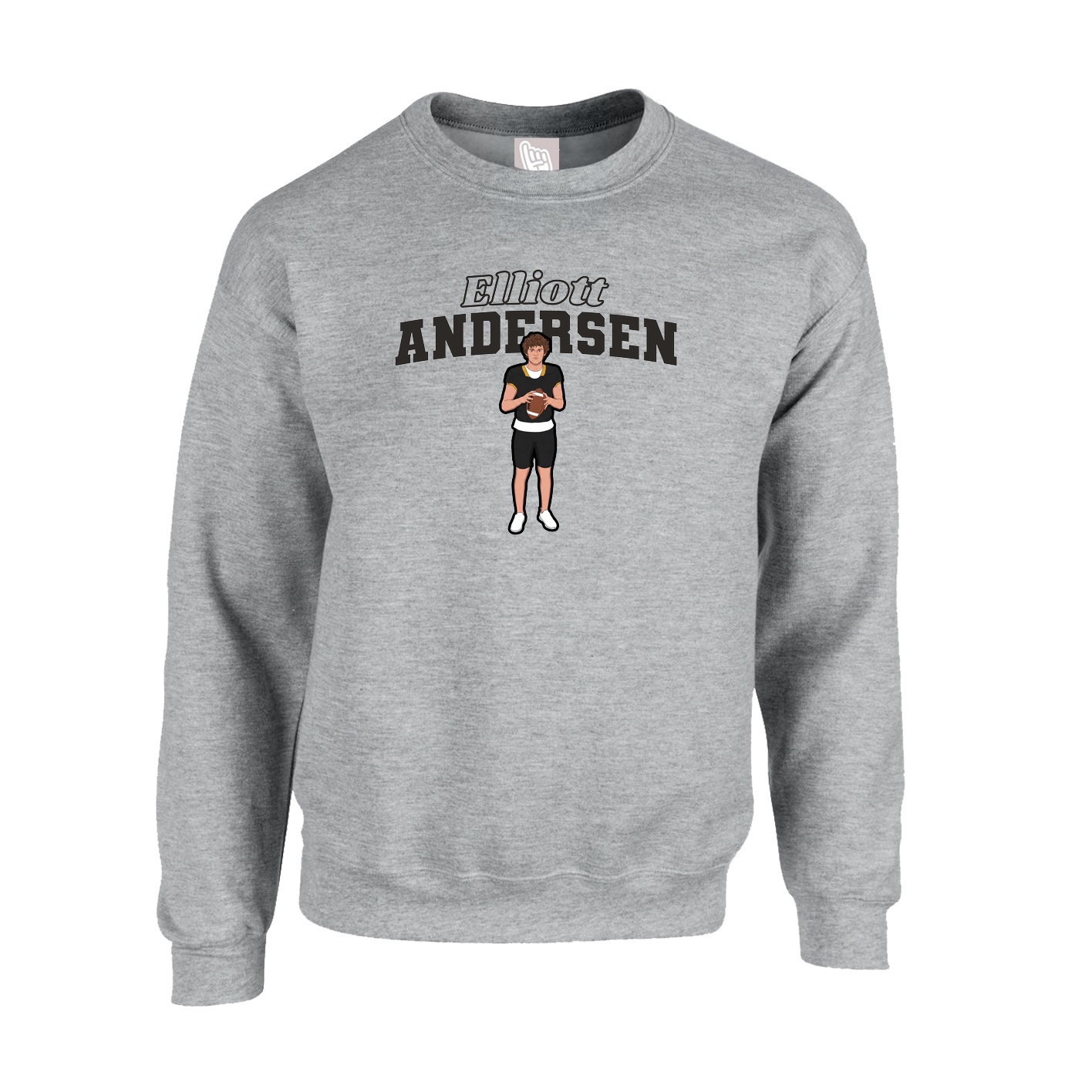 Fleece Crew — Name Arch in Grey