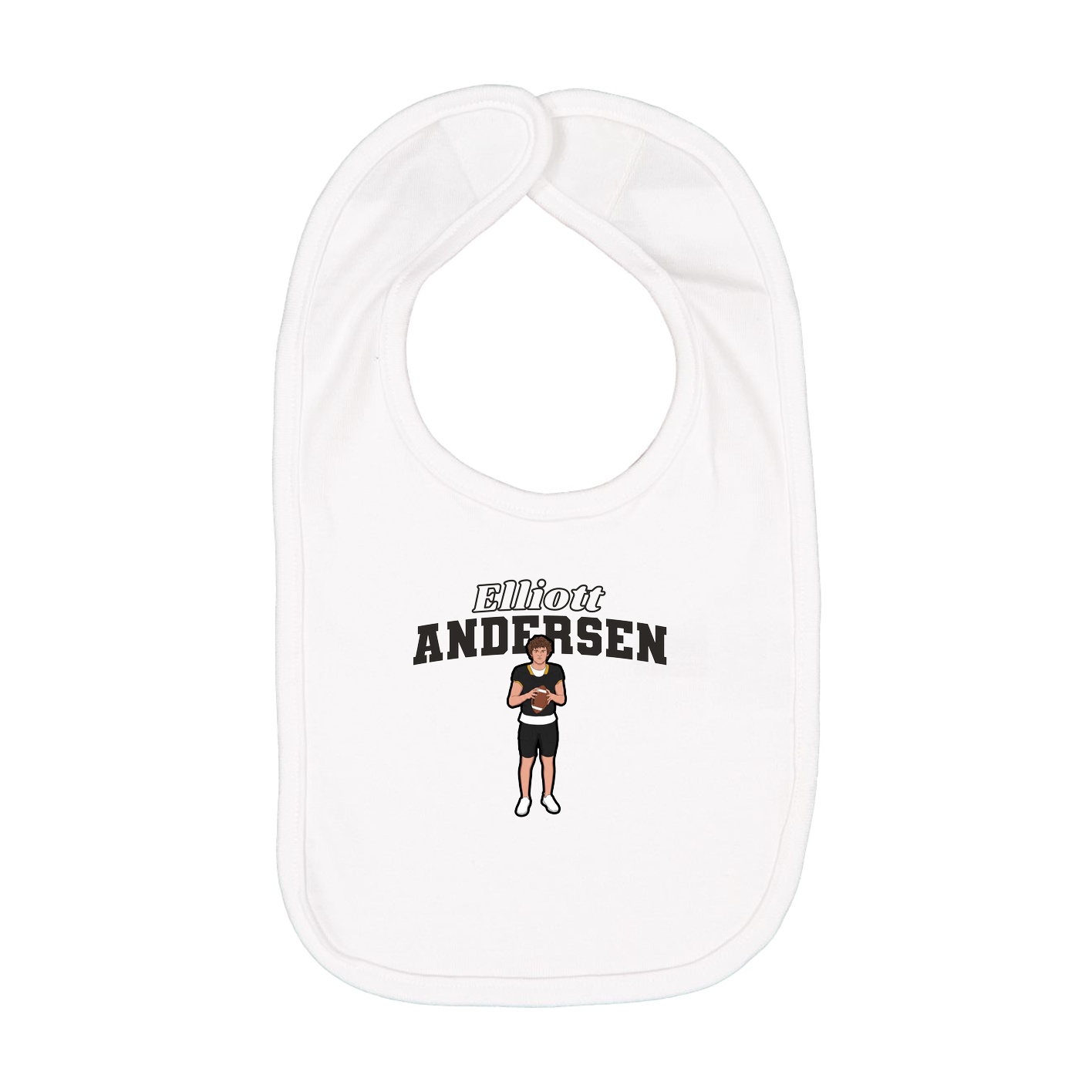 Infant Bib — Name Arch in White