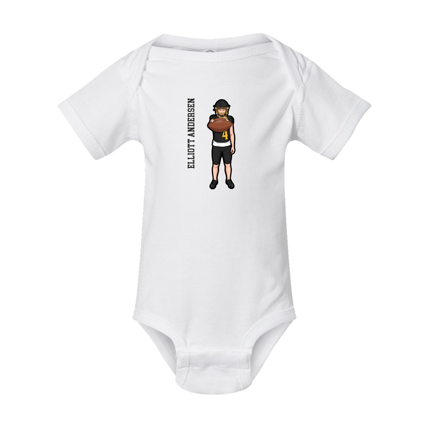 Baby Onesie — Name Vertical in White