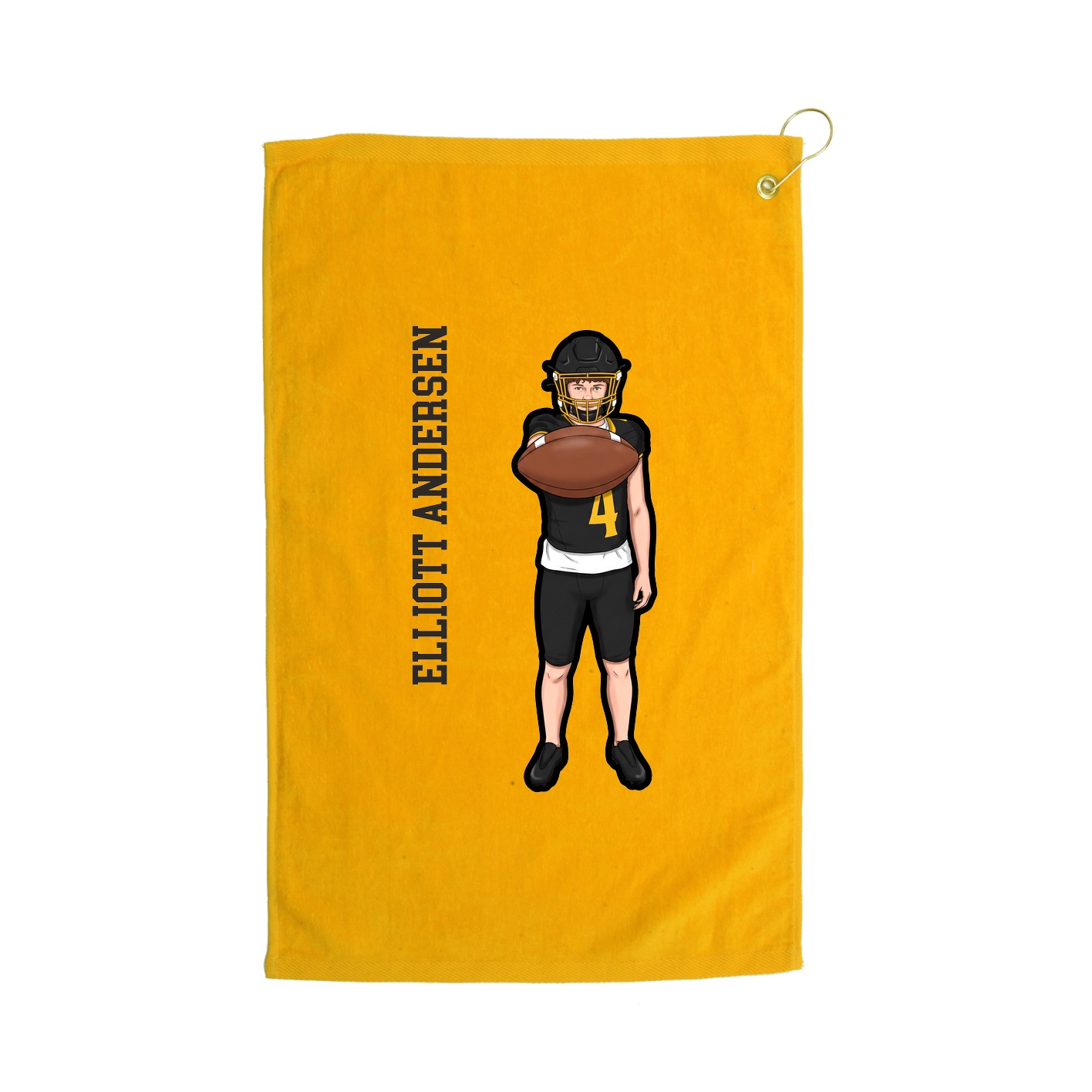 Golf Towel — Name Vertical in Gold