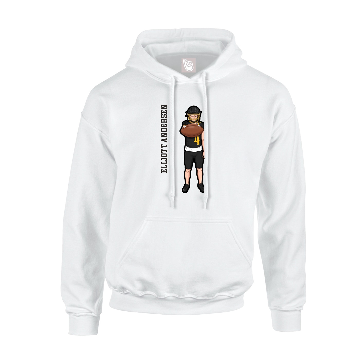 Hoodie — Name Vertical in White