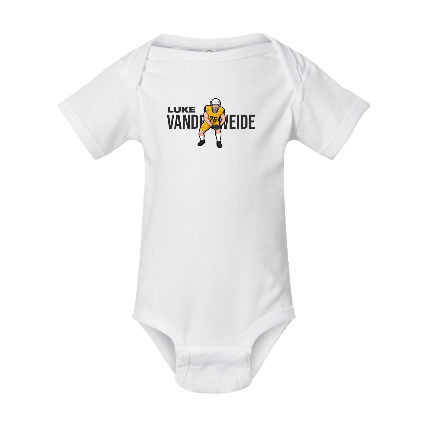 Baby Onesie — Player Name in White