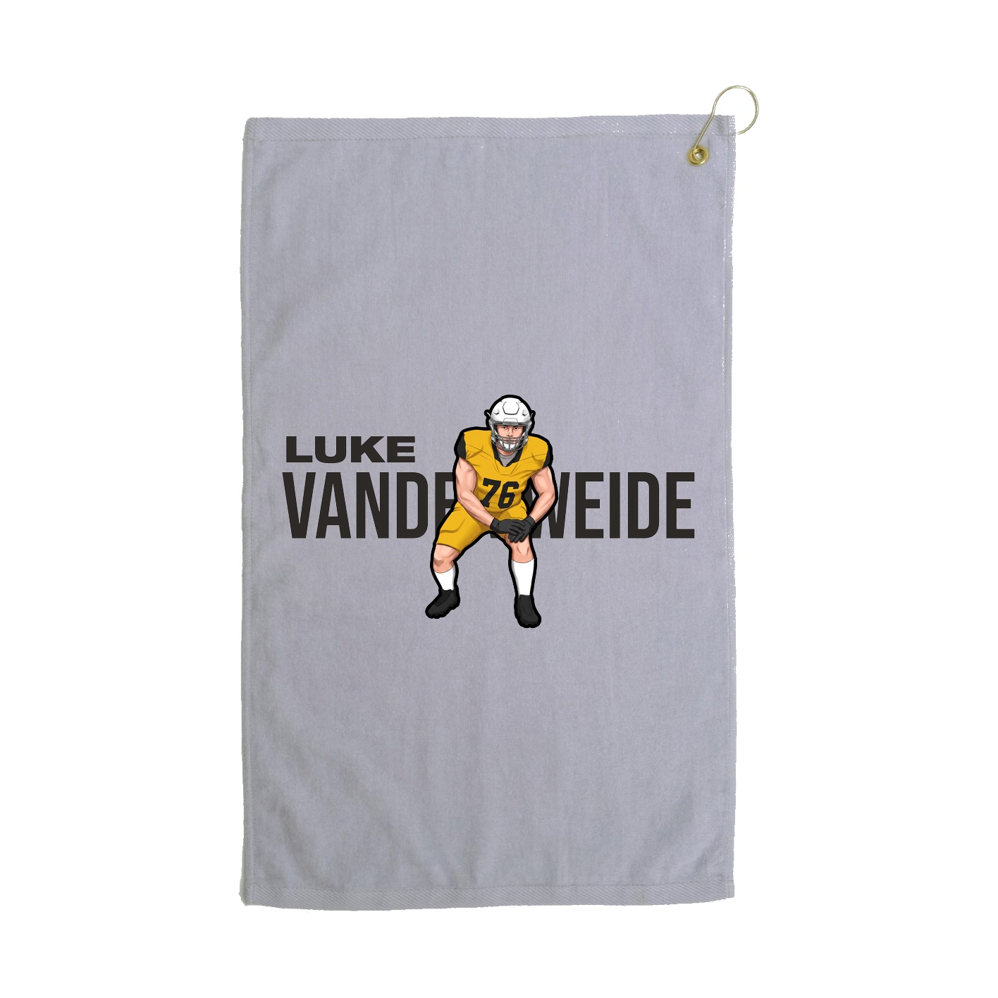 Golf Towel — Player Name in Grey