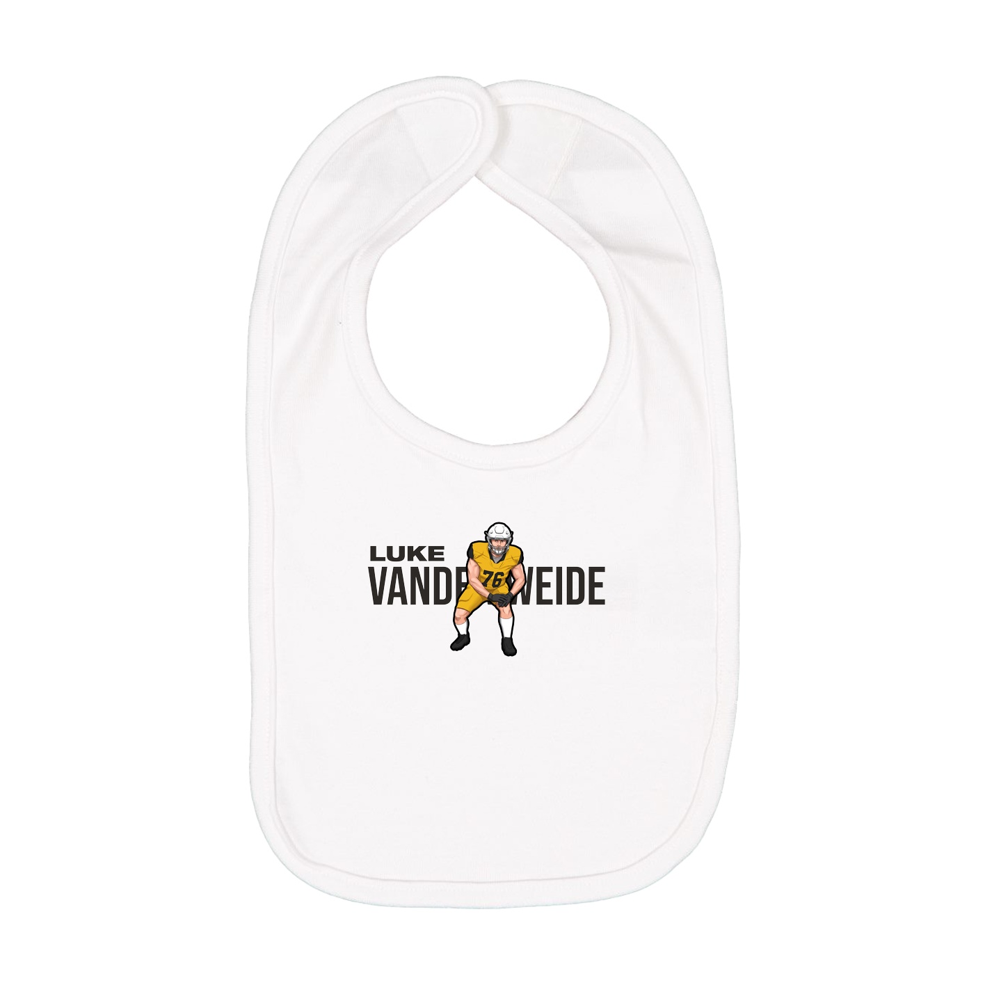 Infant Bib — Player Name in White