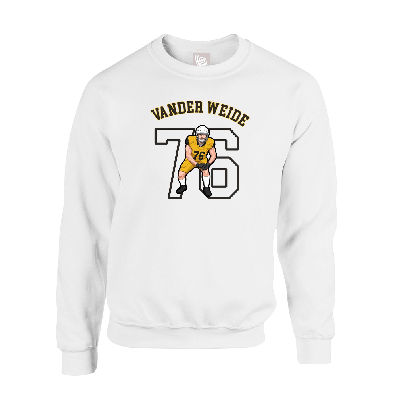 Fleece Crew — Shirsey Arch in White