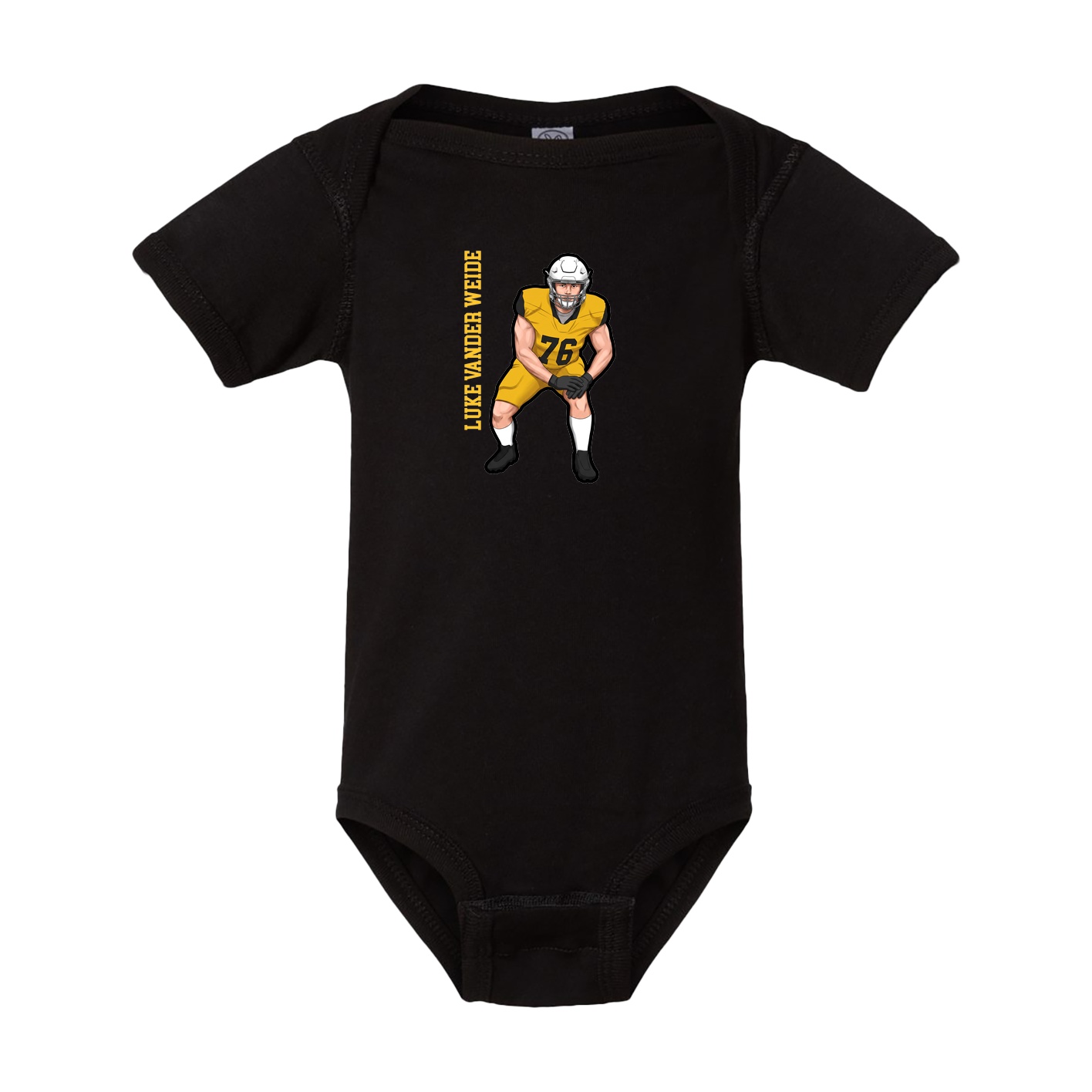 Baby Onesie — Name Vertical in Black