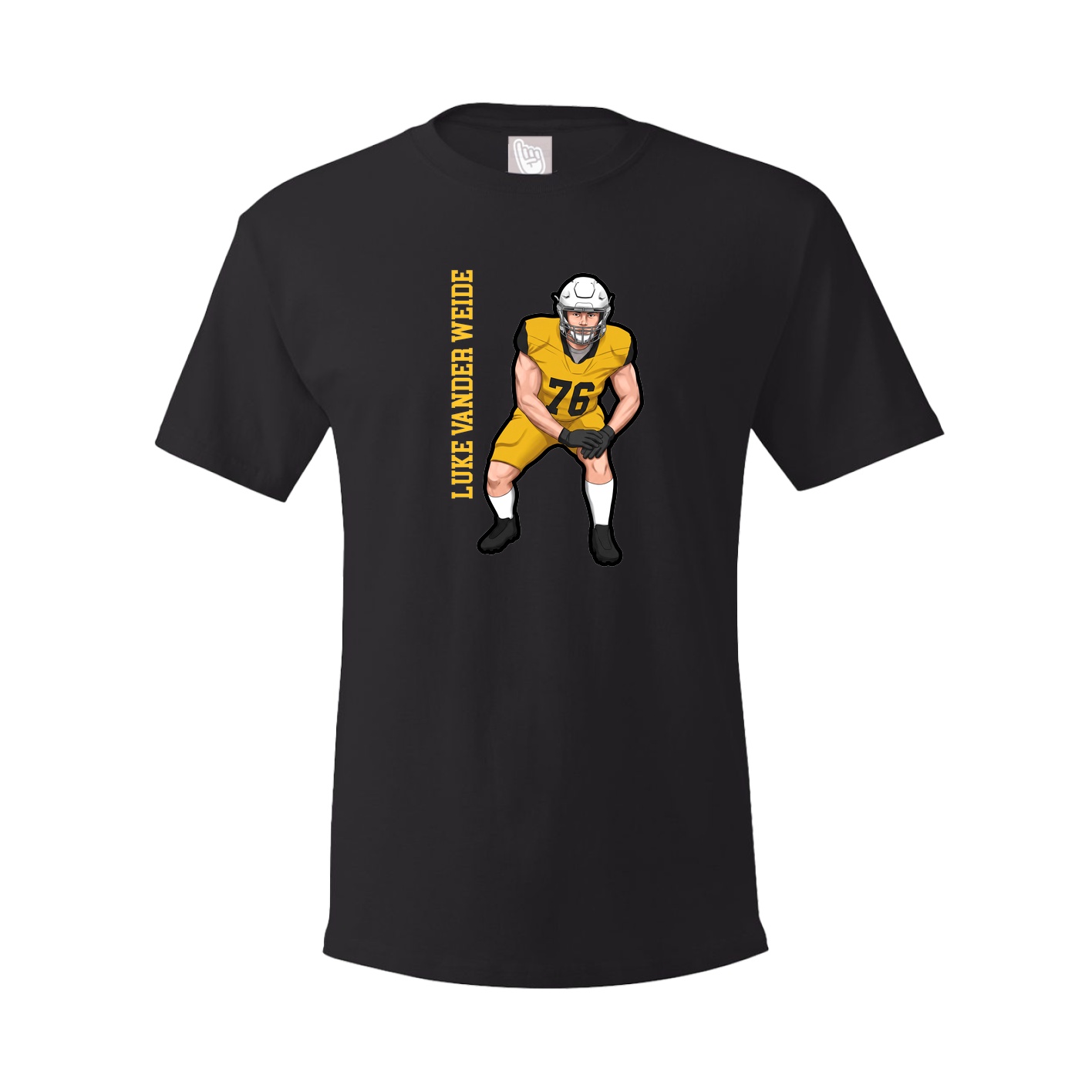 Youth Tee — Name Vertical in Black