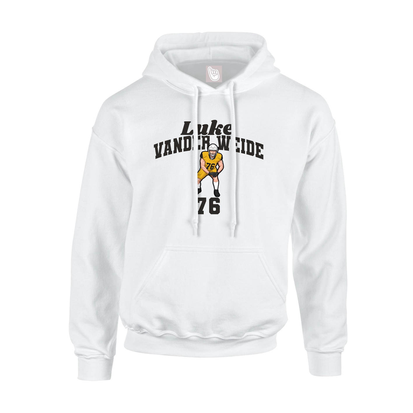 Youth Hoodie — Signature Arch in White
