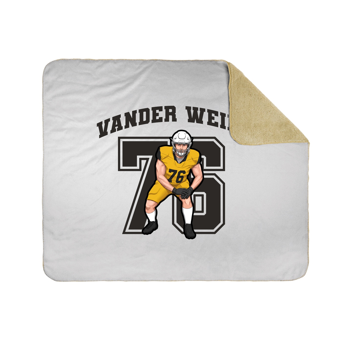 Throw Blanket — Number in White
