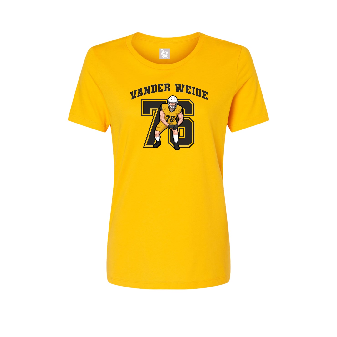 Fitted Women's Tee — Number in Gold