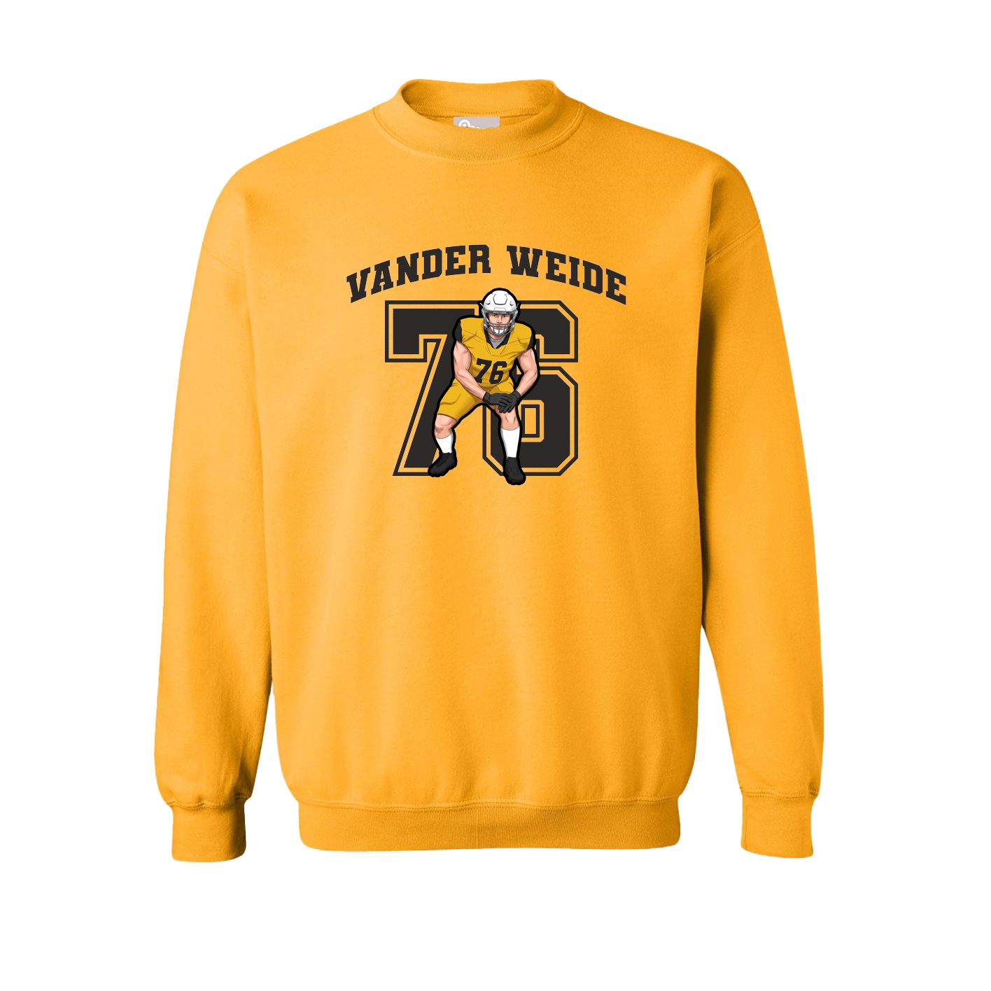 Fleece Crew — Number in Gold