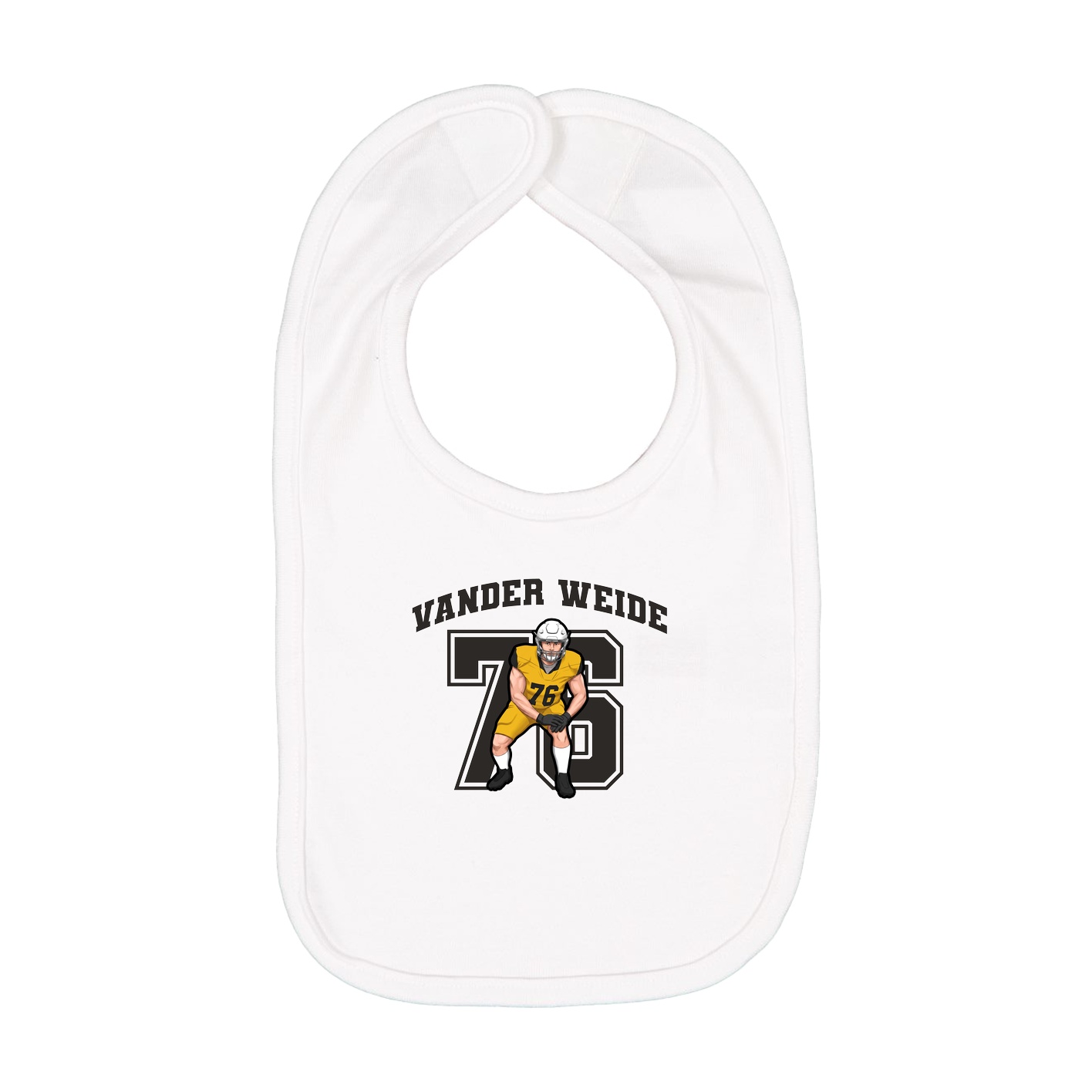 Infant Bib — Number in White