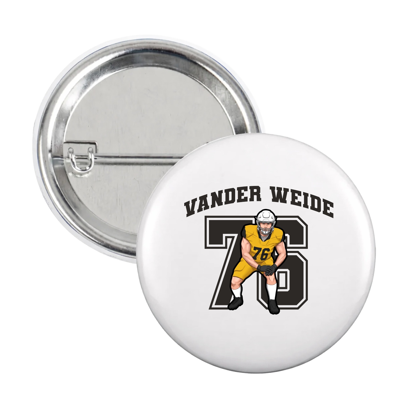 Game Day Button — Number in White