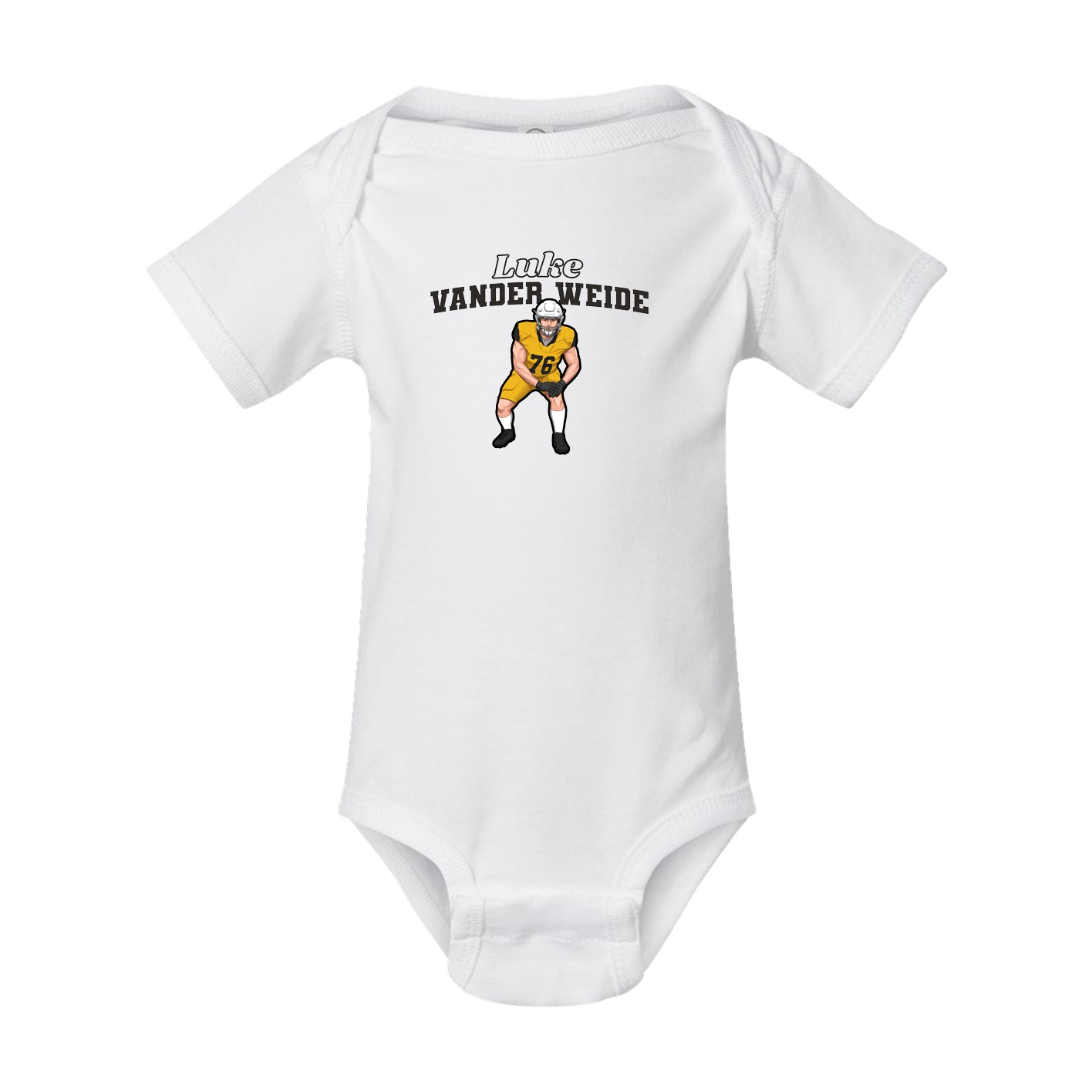 Baby Onesie — Name Arch in White