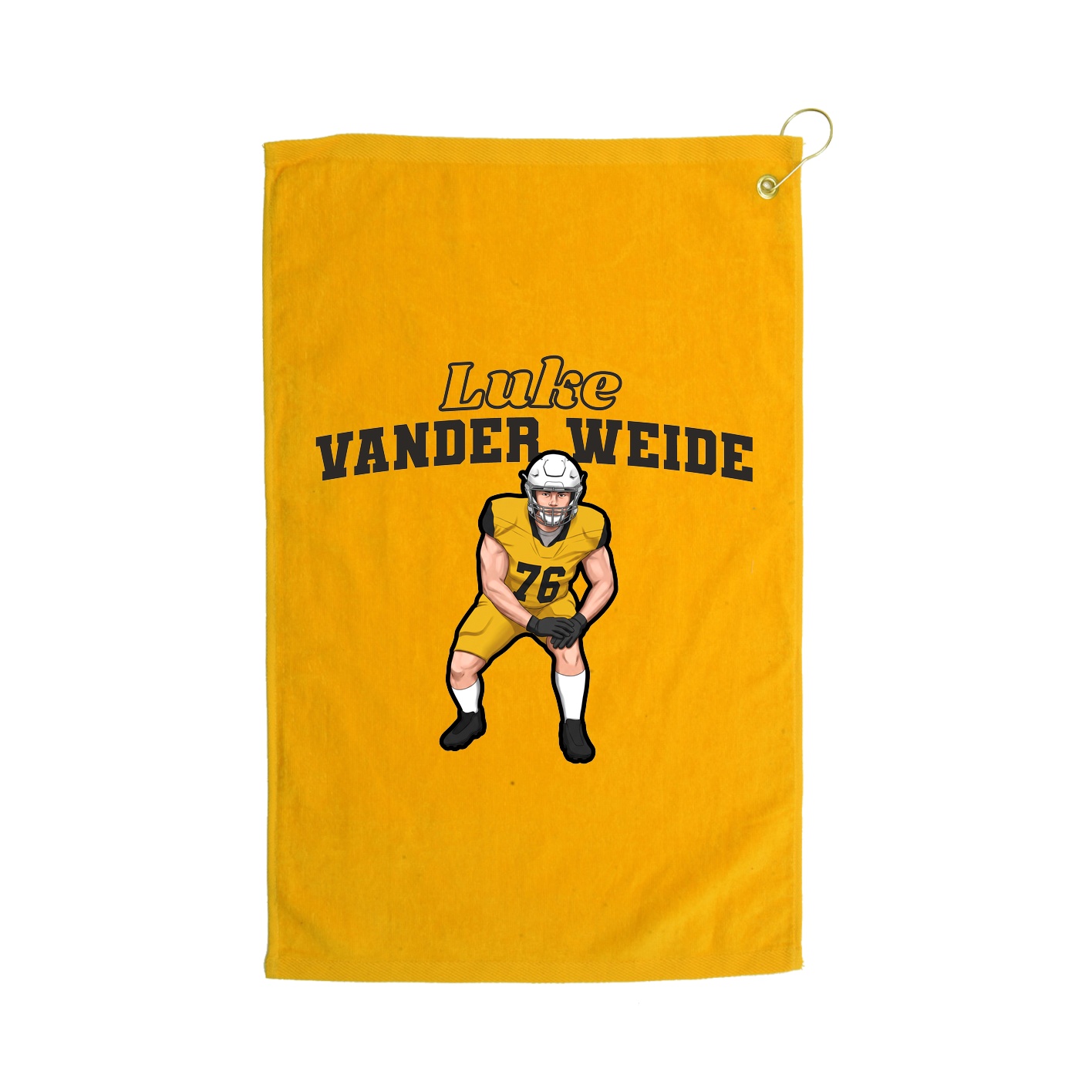 Golf Towel — Name Arch in Gold